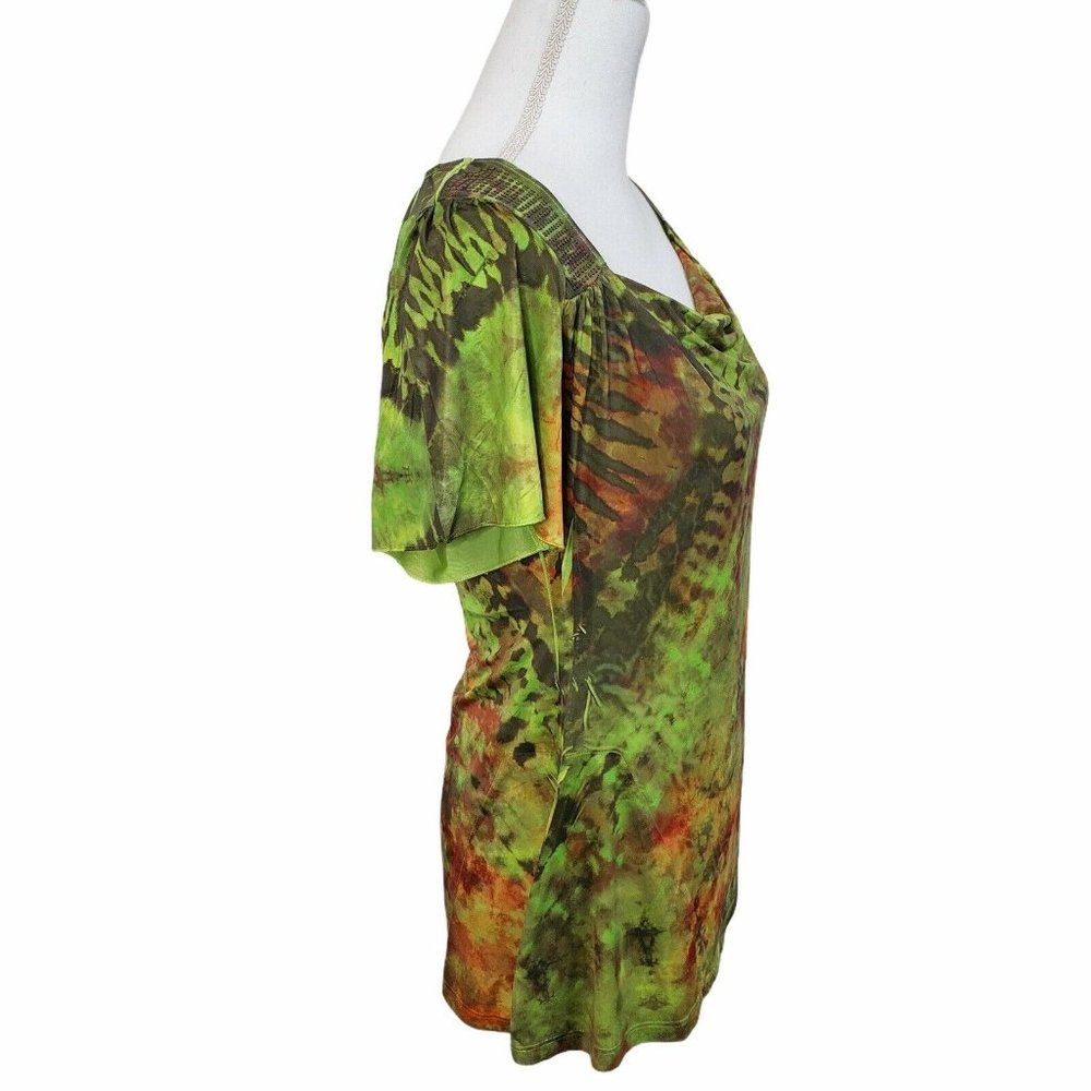 Live & Let Live Tie Dye Drape Neck Tunic Top - Picture 4 of 11